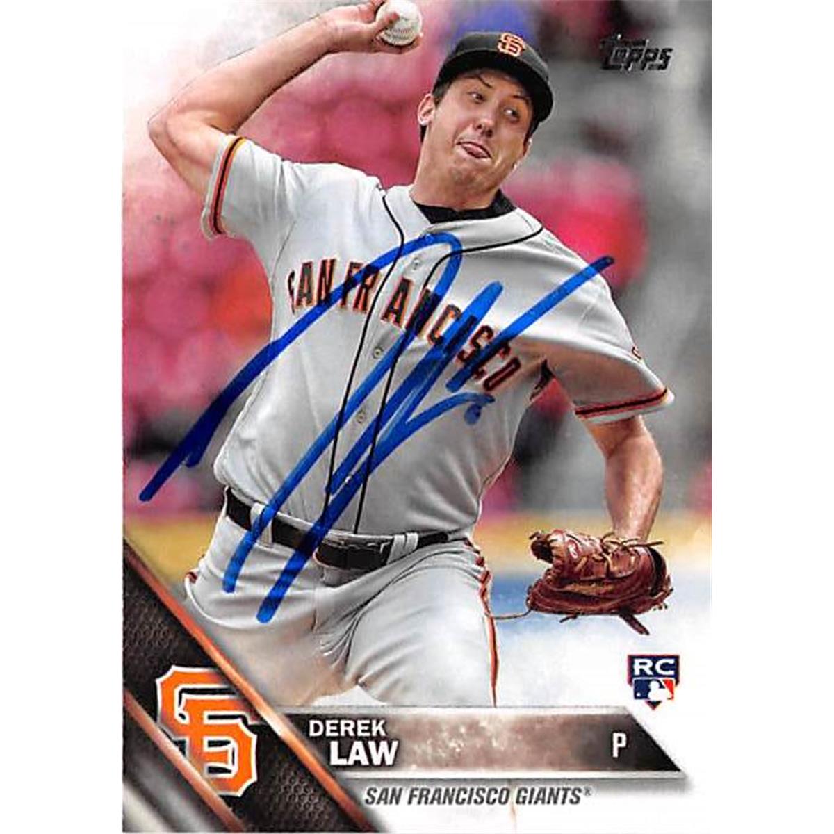 421721 Derek Law Autographed Baseball Card San Francisco Giants 2014 Topps No.US72 Rookie