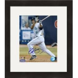 422077 Delmon Young Autographed 8 x 10 in. Photo Tampa Bay Devil Rays Matted & Framed