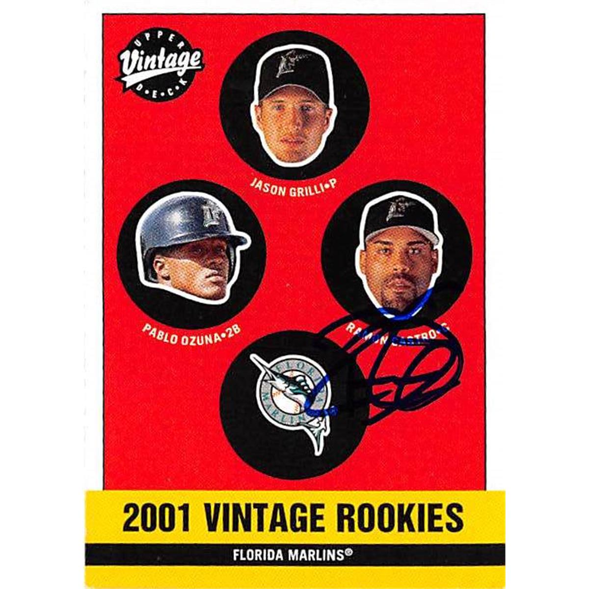 421157 Ramon Castro Autographed Baseball Card Florida Marlins 2001 Upper Deck Vintage No.364