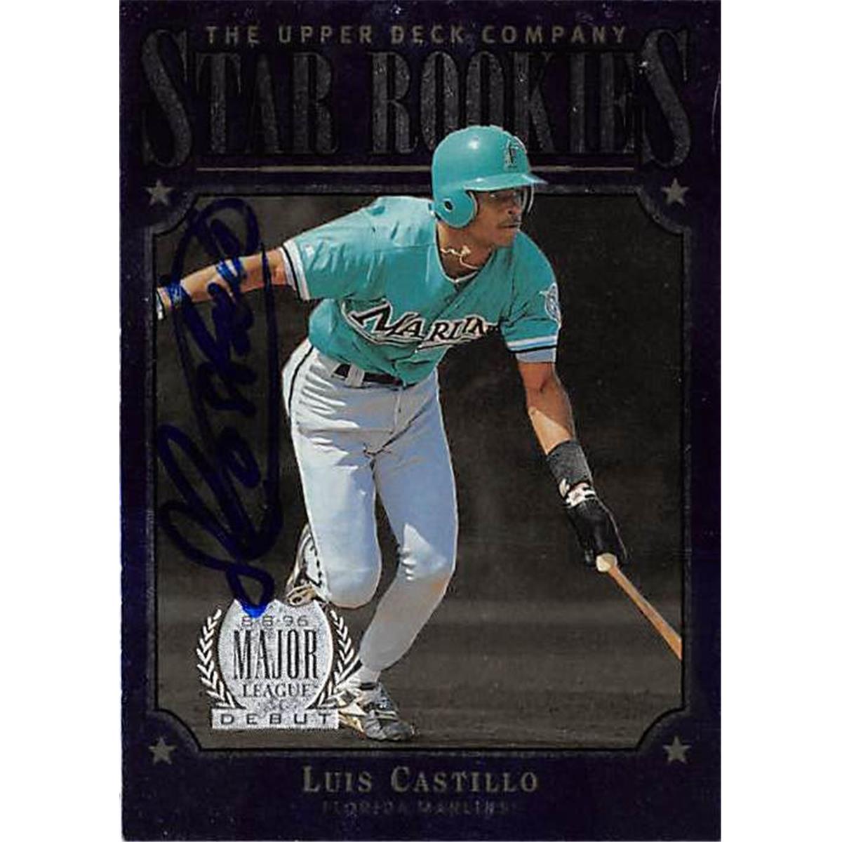 421176 Luis Castillo Autographed Baseball Card Florida Marlins 1997 Upper Deck No.223 Star Rookies