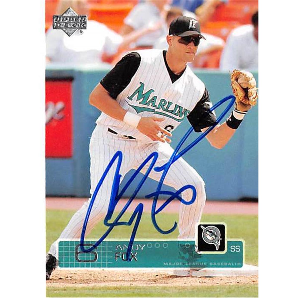421288 Andy Fox Autographed Baseball Card Florida Marlins 2003 Upper Deck No.211