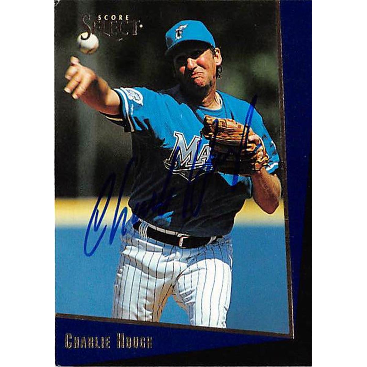 421368 Charlie Hough Autographed Baseball Card Florida Marlins 1993 Select No.117T