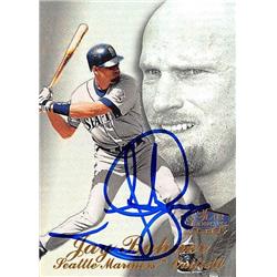 421562 Jay Buhner Autographed Baseball Card Seattle Mariners 1998 Fleer Flair Showcase Showdown Refractor No.2-3-72