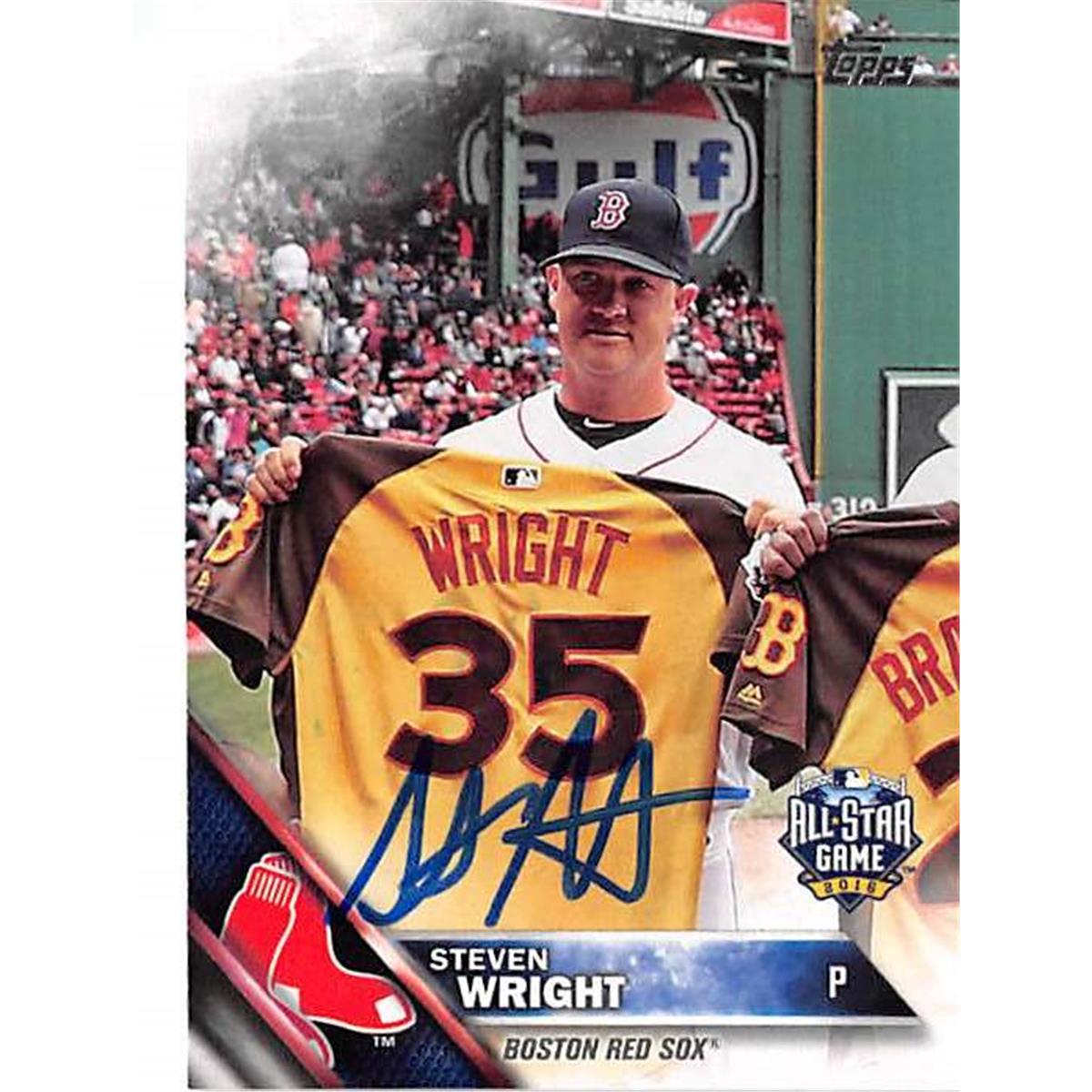 432580 Boston Red Sox 2016 Topps US113 Steven Wright Autographed Baseball Card