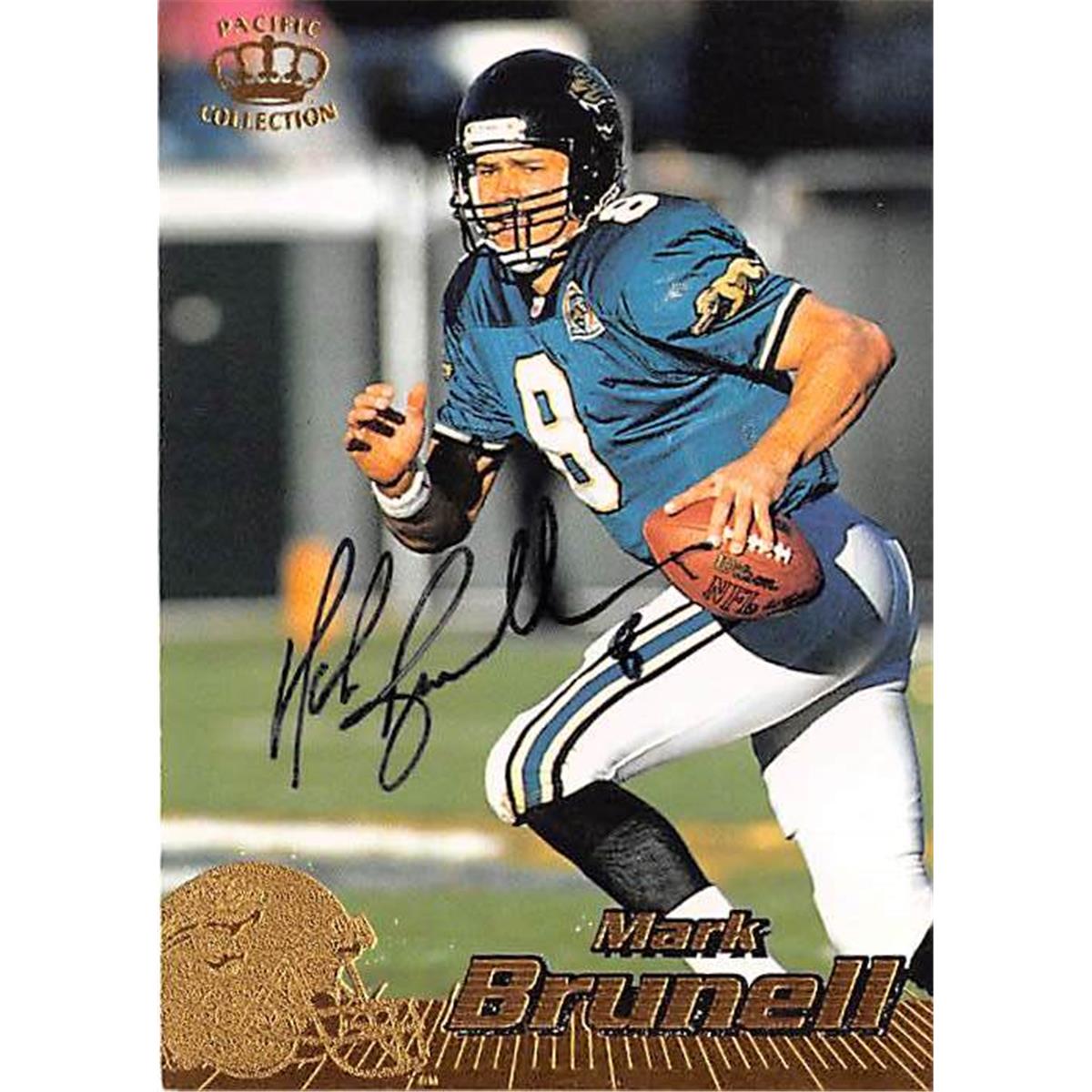 Picture of Autograph Warehouse 443932 Jacksonville Jaguars 1996 Pacific 200 Mark Brunell Autographed Football Card