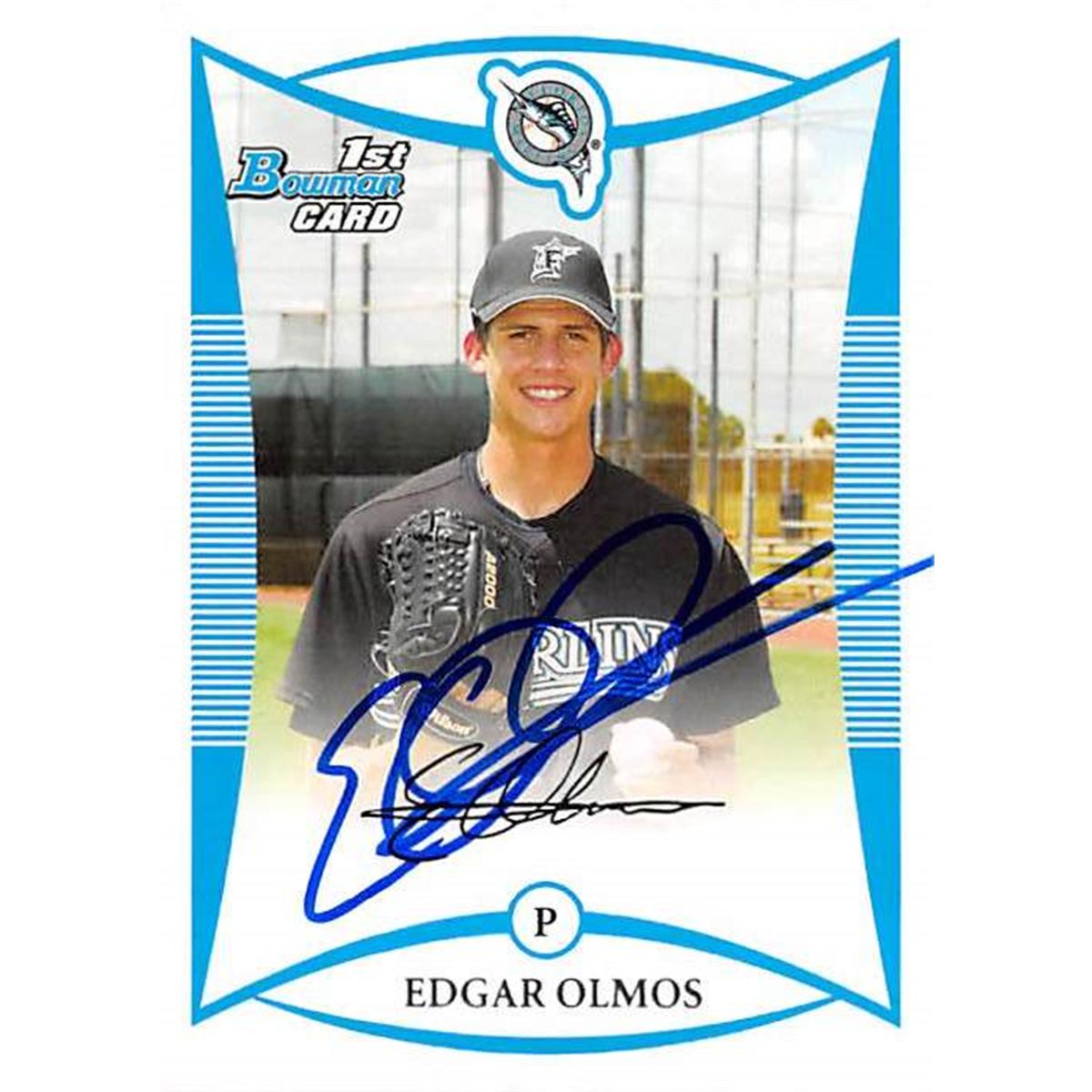 444155 University of Florida 2009 Topps Bowman BDPP45 Edgar Olmos Autographed Baseball Card