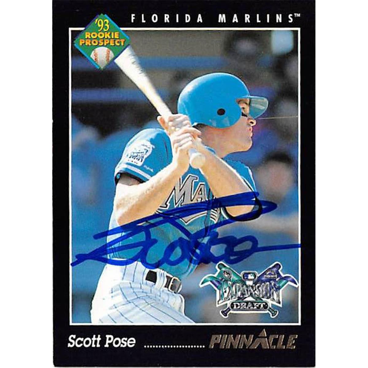 444159 University of Florida 1993 Pinnacle 576 Scott Pose Autographed Baseball Card