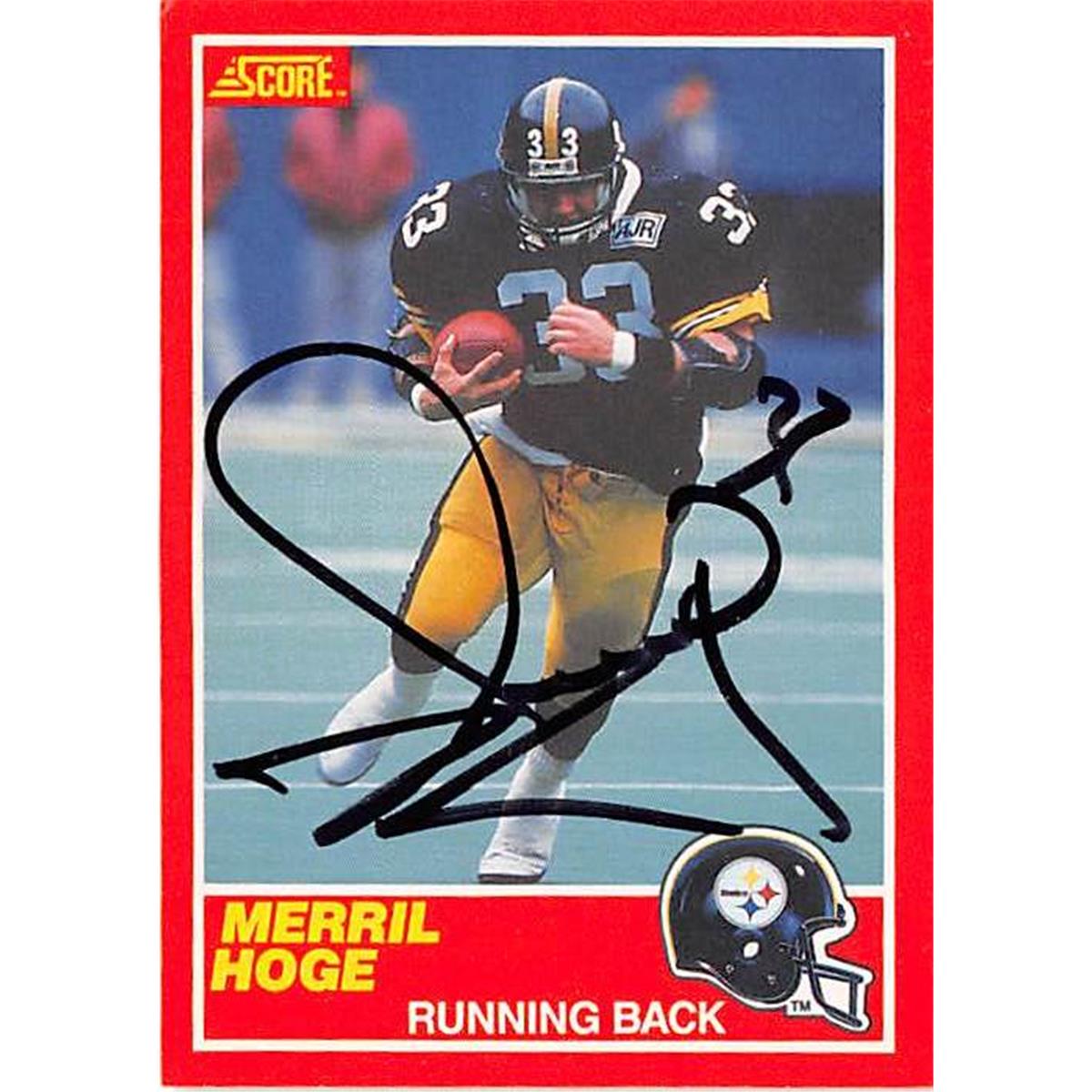 Picture of Autograph Warehouse 443962 Pittsburgh Steelers 1989 Score 166 Merril Hoge Autographed Football Card