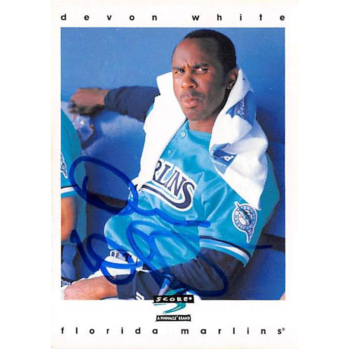 444238 University of Florida 1997 Score 385 Devon White Autographed Baseball Card