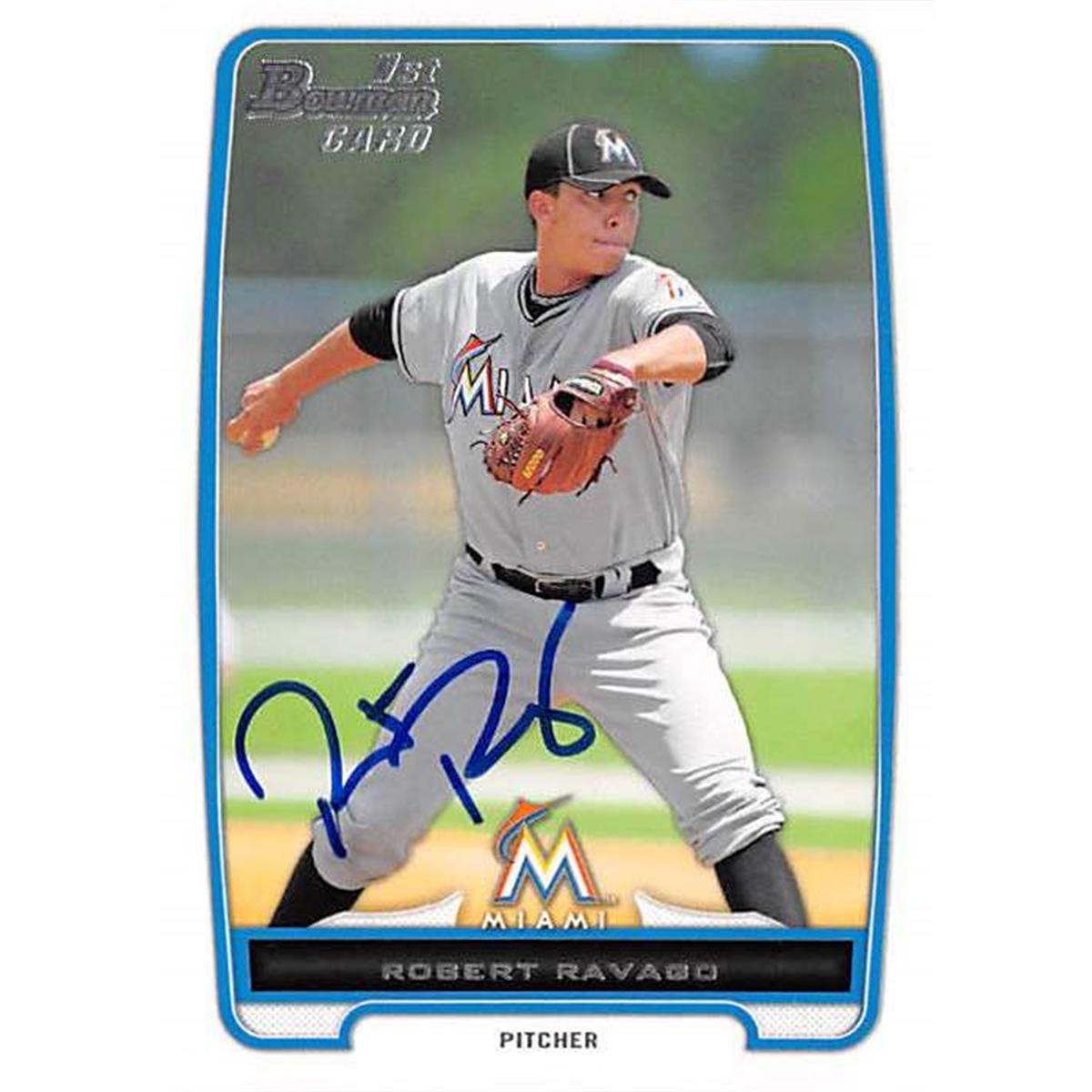 444371 Miami Marlins 2013 Topps Bowman BDPP141 Robert Ravago Autographed Baseball Card