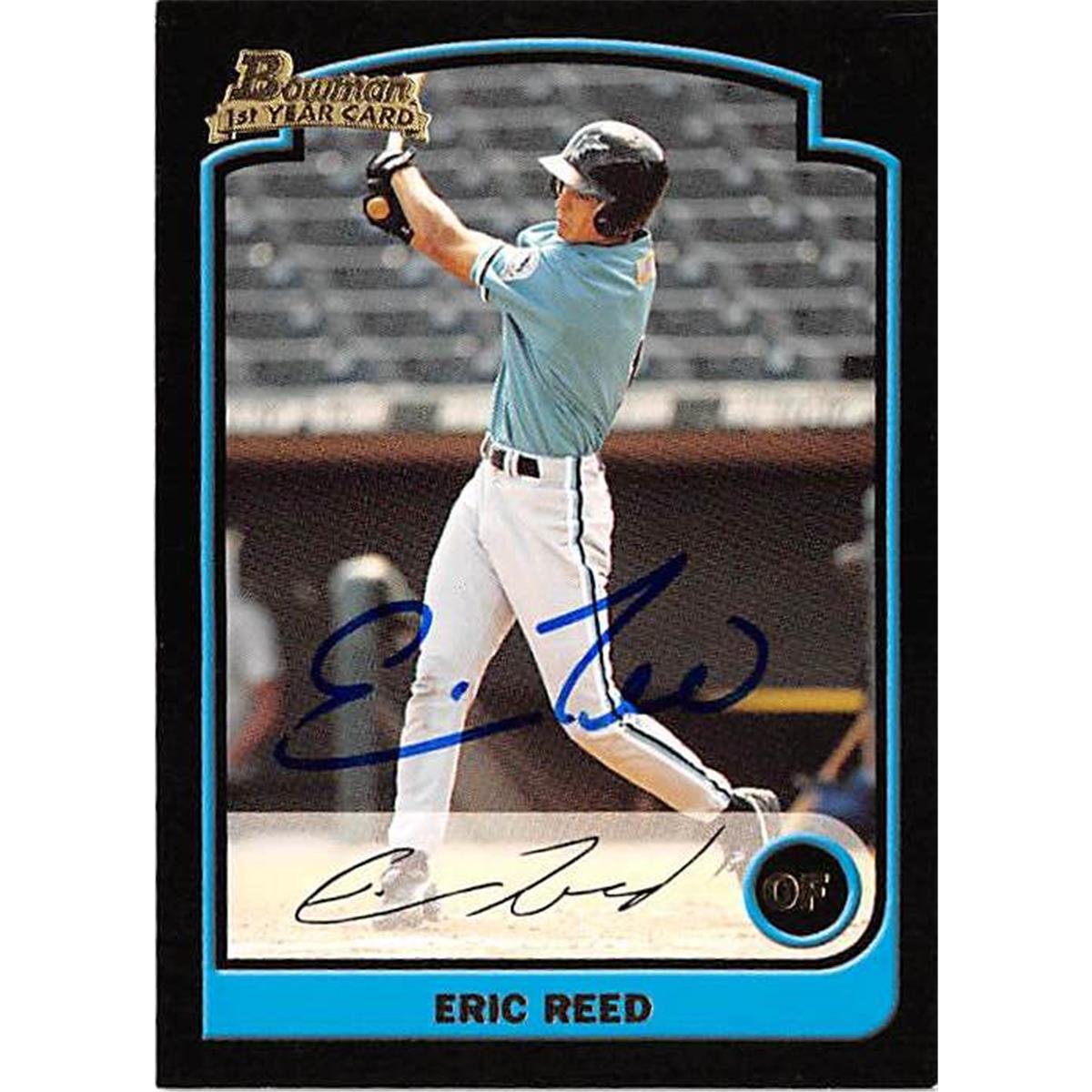 444422 University of Florida 2003 Topps Bowman 290 Eric Reed Autographed Baseball Card