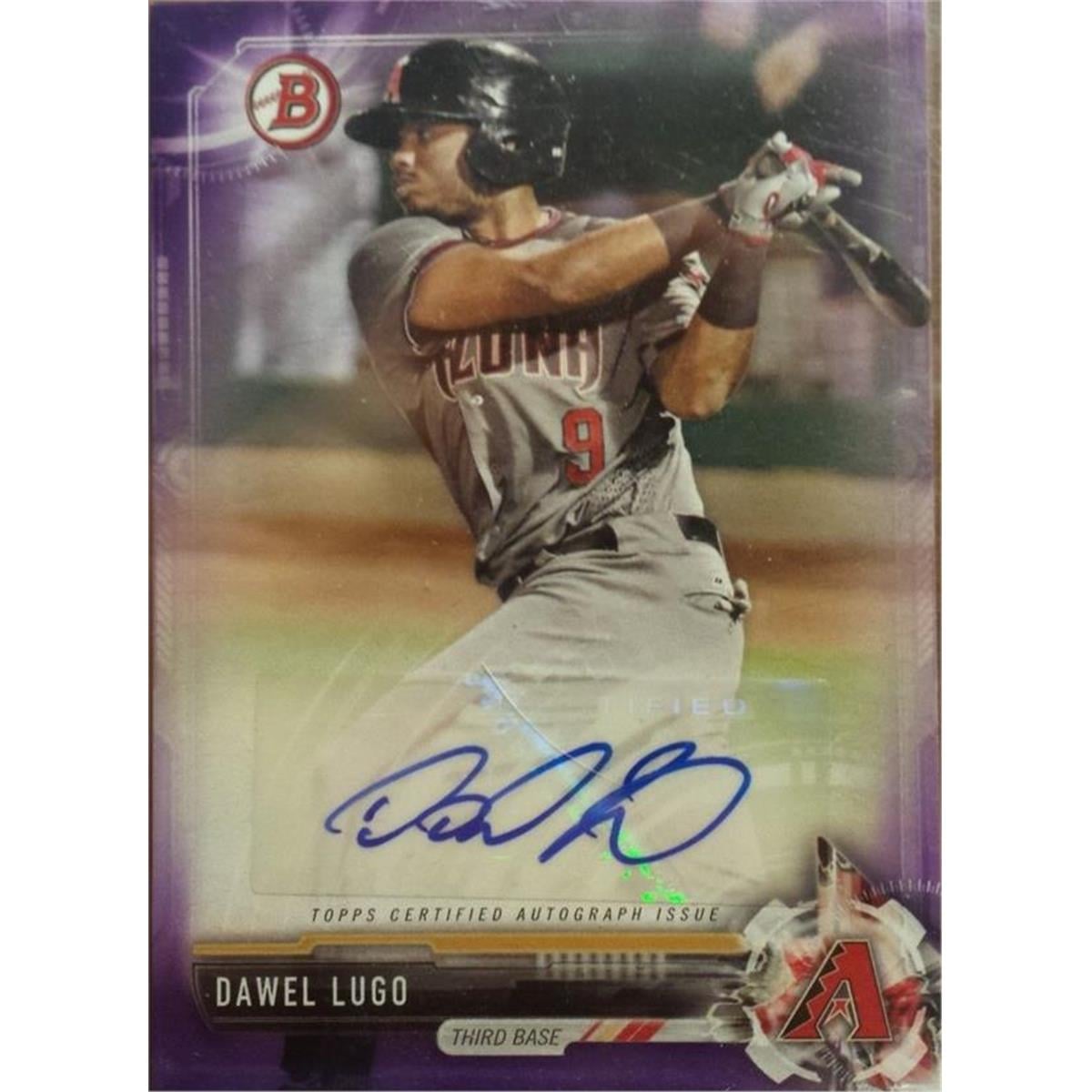 444432 Arizona Diamondbacks 2017 Bowman Purple PADLU LE 63-250 Dawel Lugo Autographed Baseball Card