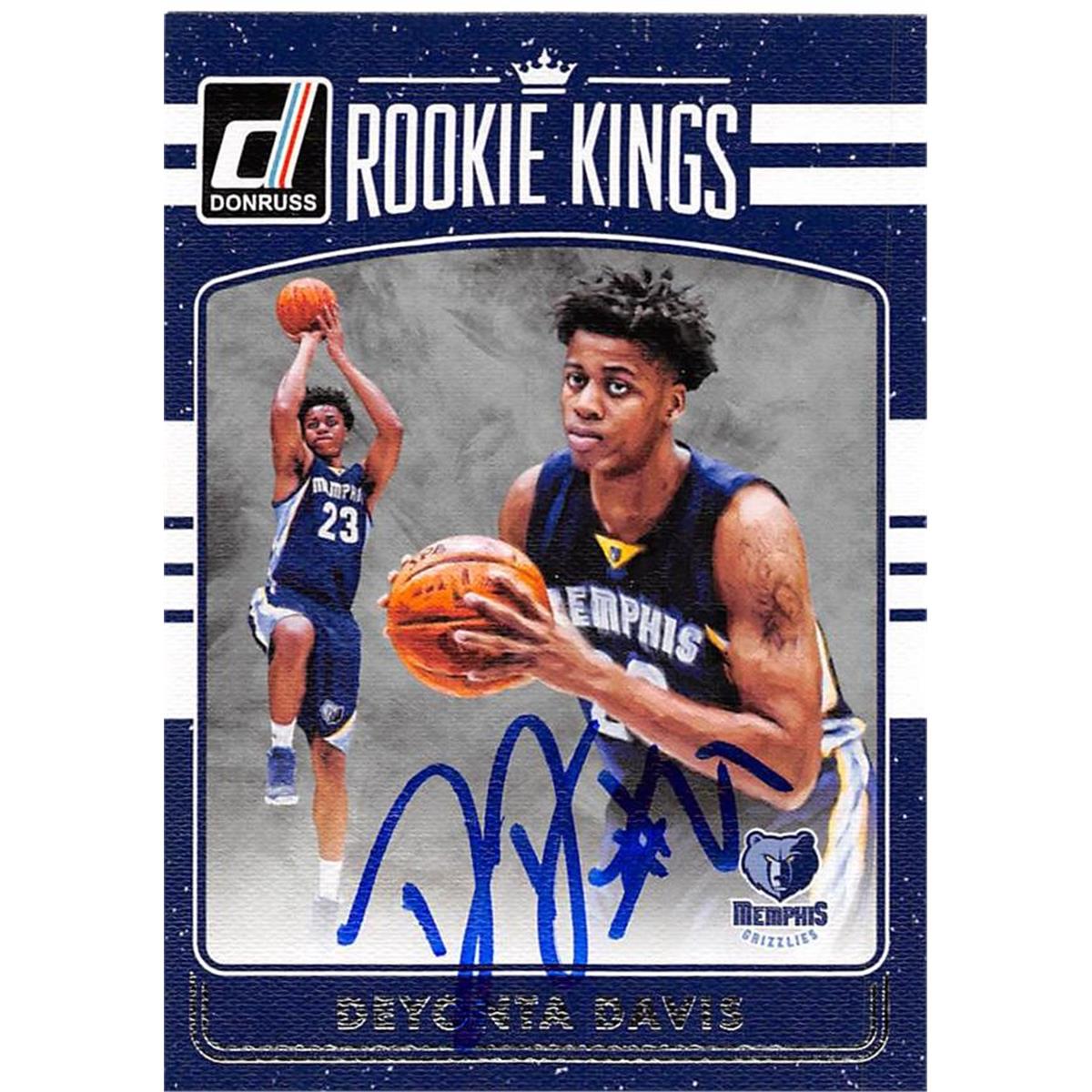 Picture of Autograph Warehouse 444501 2016 Donruss Rookie Kings 27 Deyonta Davis Autographed Basketball Card