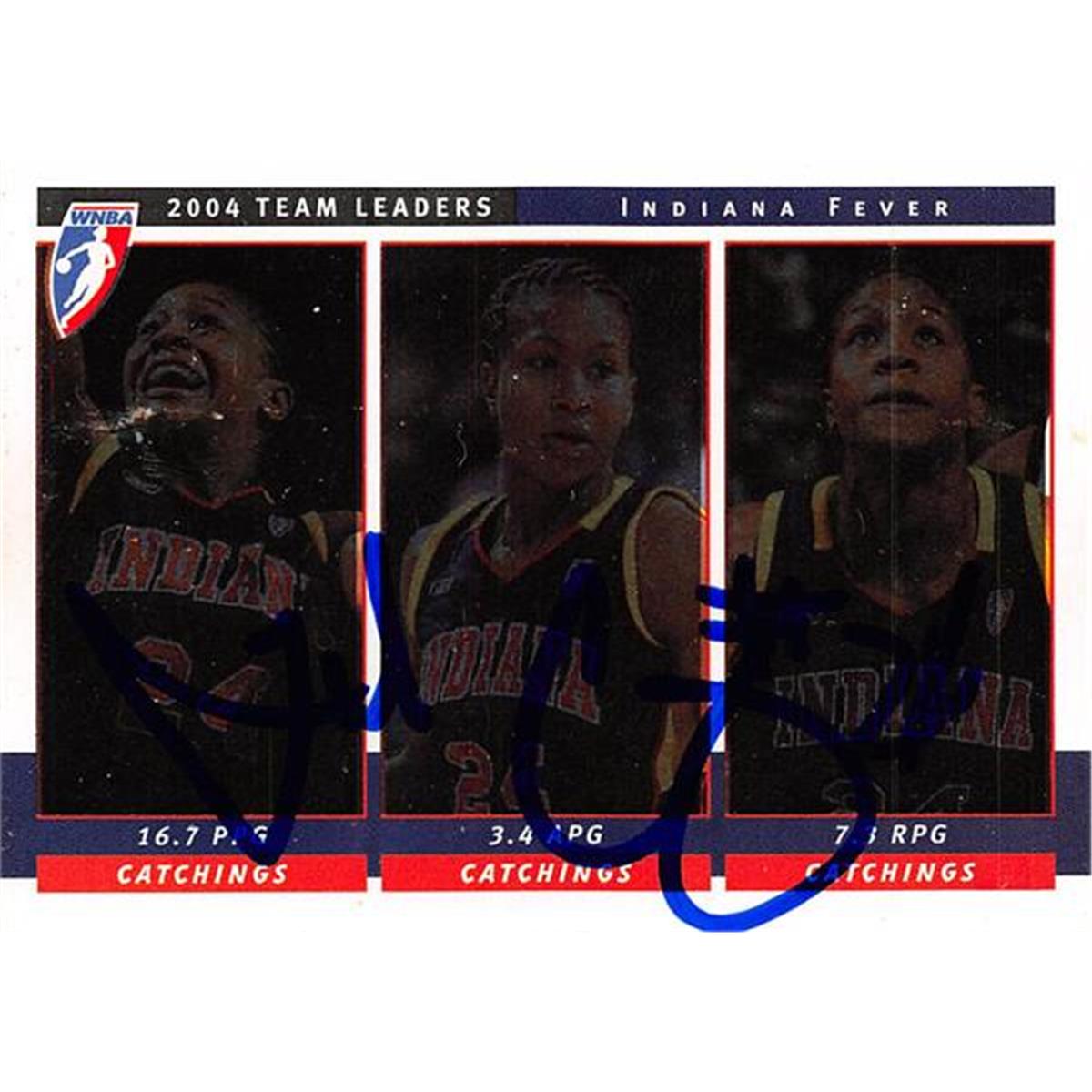 Picture of Autograph Warehouse 444566 Indiana Fever 2005 WNBA Enterprises Team Leaders TL5 Tamika Catchings Autographed Basketball Card