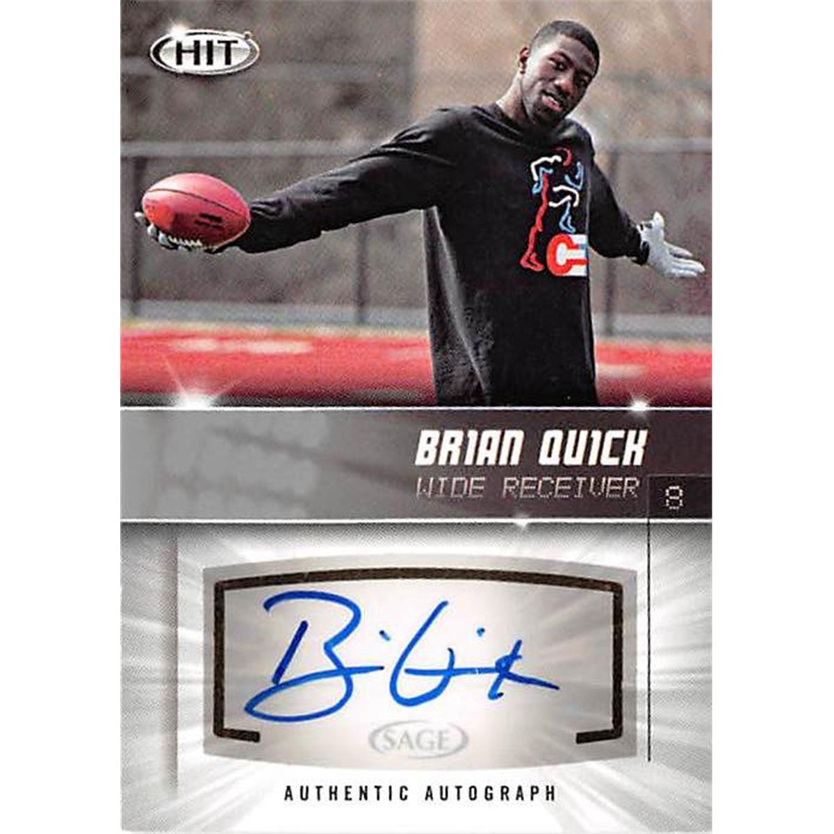 Picture of Autograph Warehouse 444621 Appalachian State University 2011 Sage Hit Rookie A78 Brian Quick Autographed Football Card