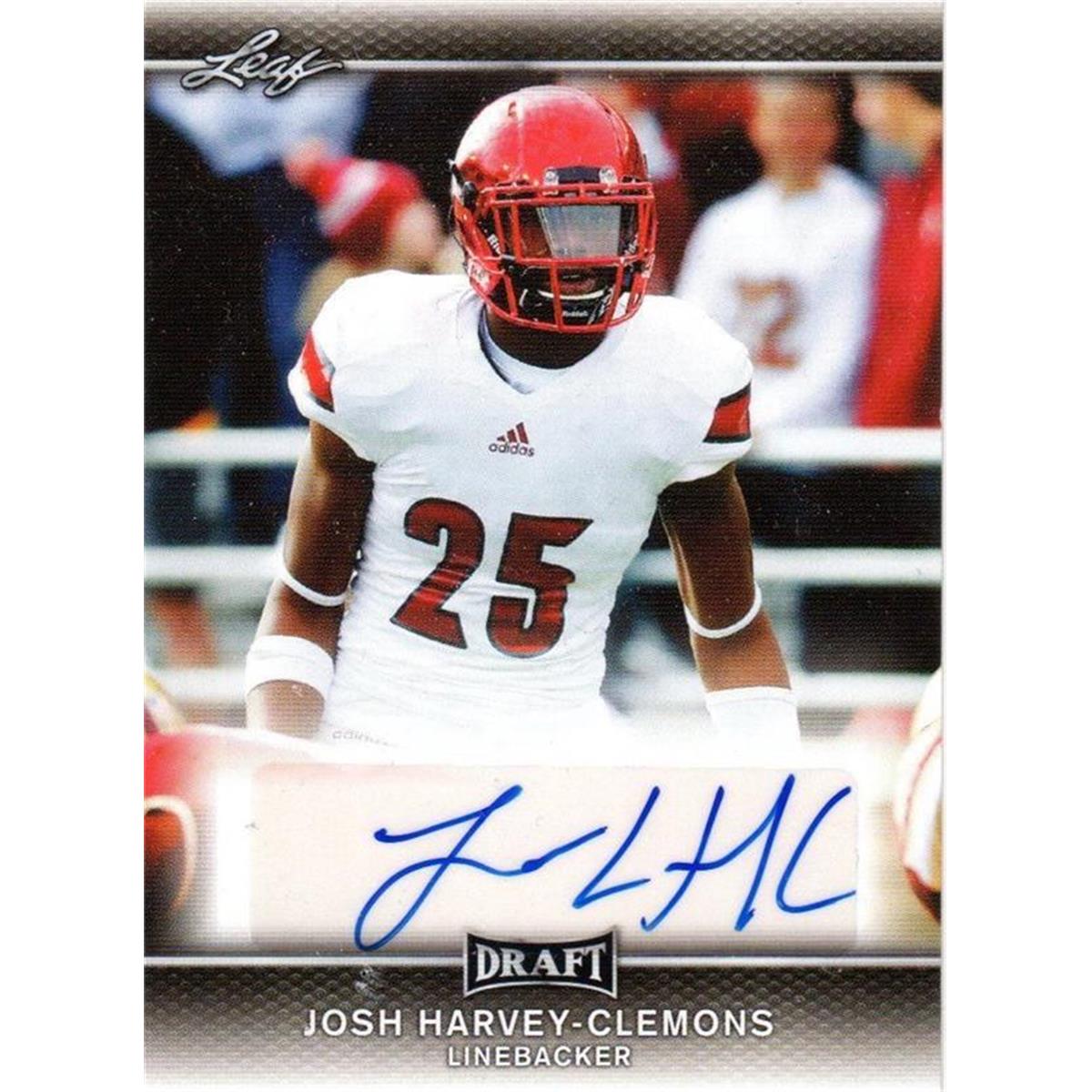 Picture of Autograph Warehouse 444677 Louisville Cardinals&#44; Washington Redksins 2017 Leaf Draft Rookie AJHC Josh Harvey-clemons Autographed Football Card