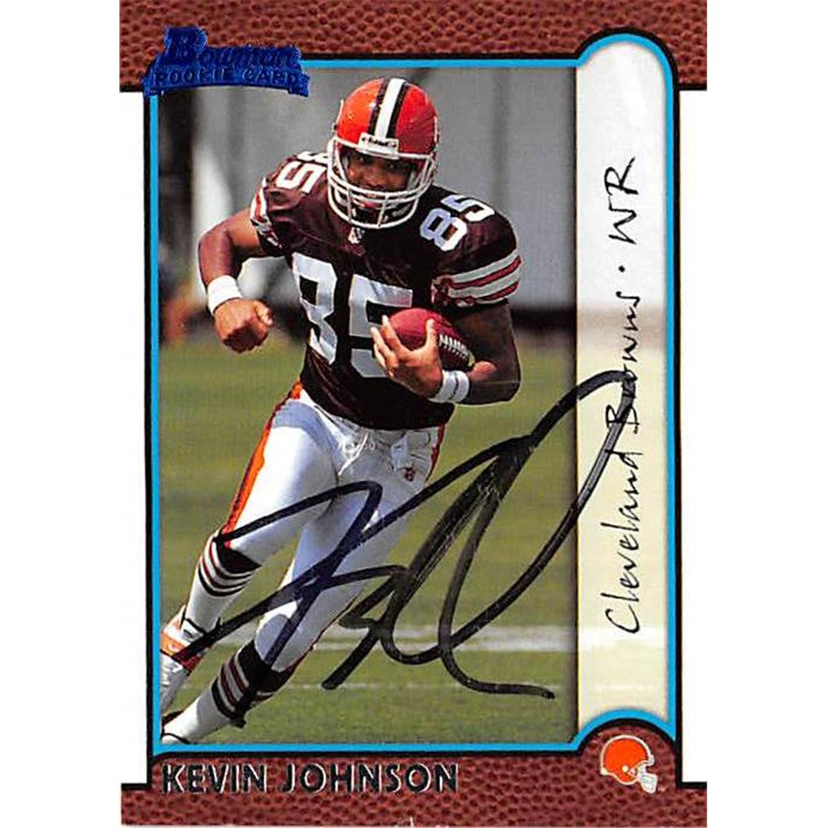 Picture of Autograph Warehouse 444703 Cleveland Browns 1999 Bowman Rookie 157 Kevin Johnson Autographed Football Card