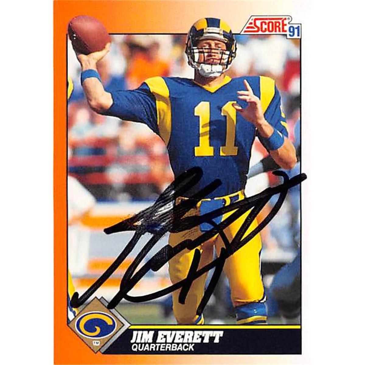 Picture of Autograph Warehouse 444714 Los Angeles Rams 1991 Score 367 Jim Everett Autographed Football Card