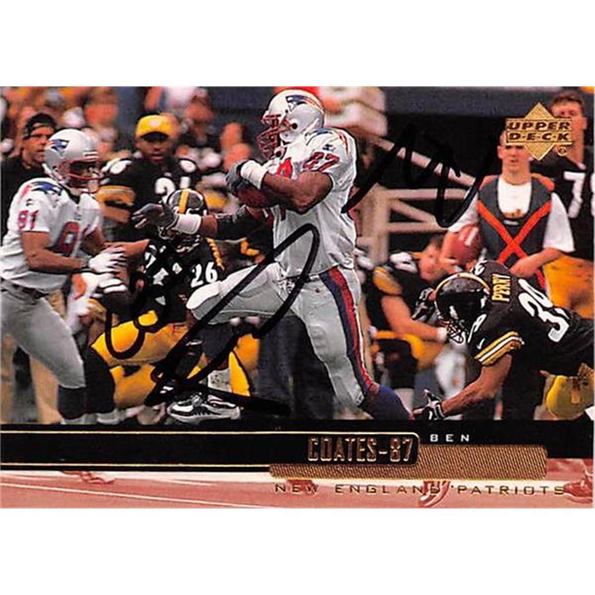Picture of Autograph Warehouse 444727 New England Patriots 1999 Upper Deck 124 Ben Coates Autographed Football Card