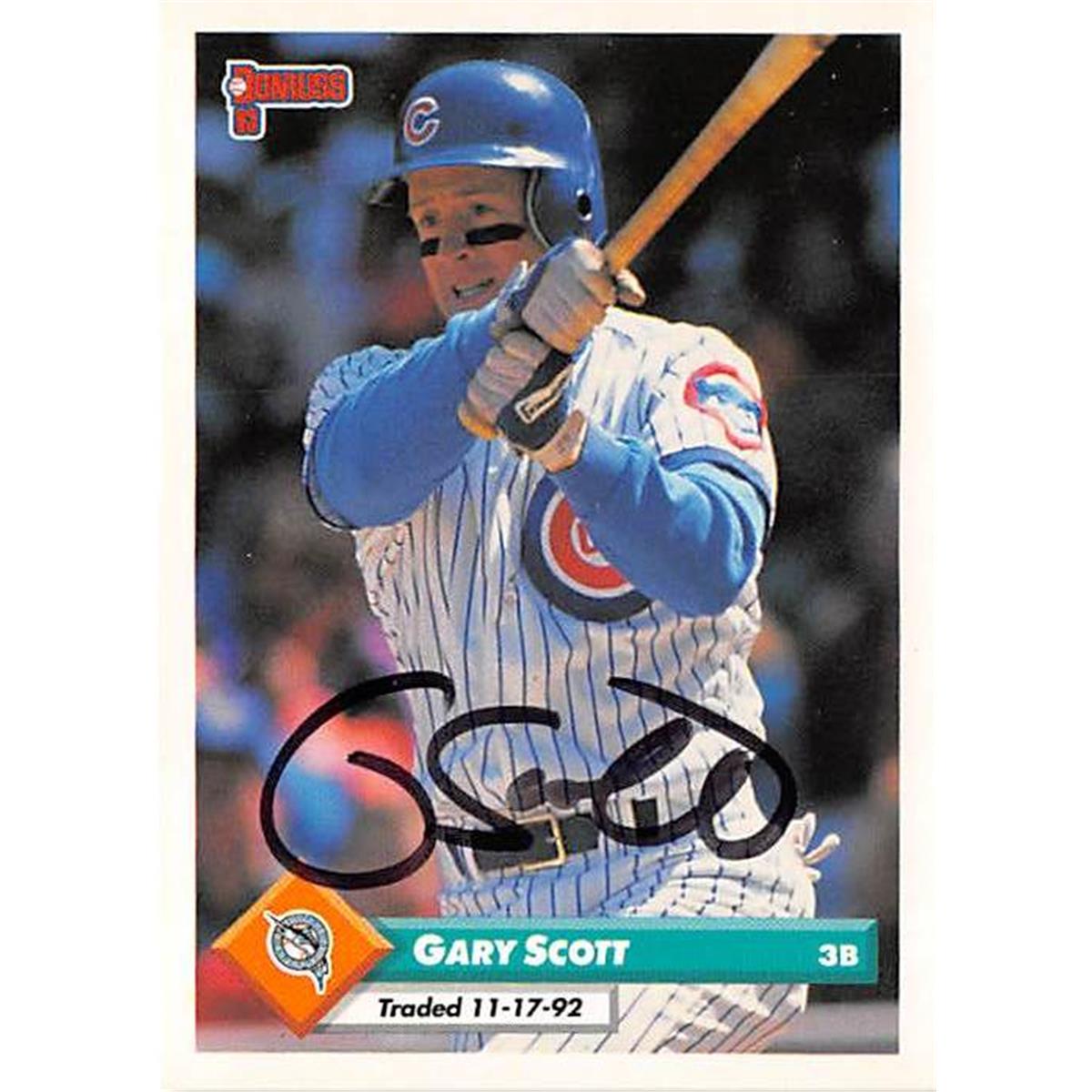 444316 Chicago Cubs 1993 Donruss 750 Gary Scott Autographed Baseball Card