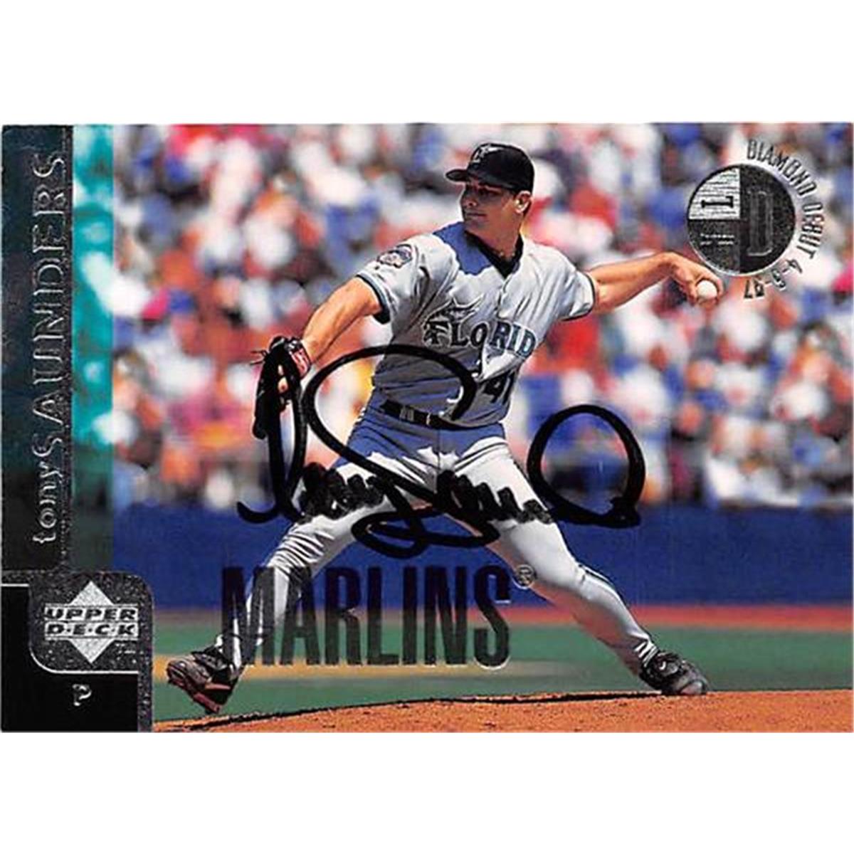 444349 University of Florida 1998 Upper Deck 97 Tony Saunders Autographed Baseball Card