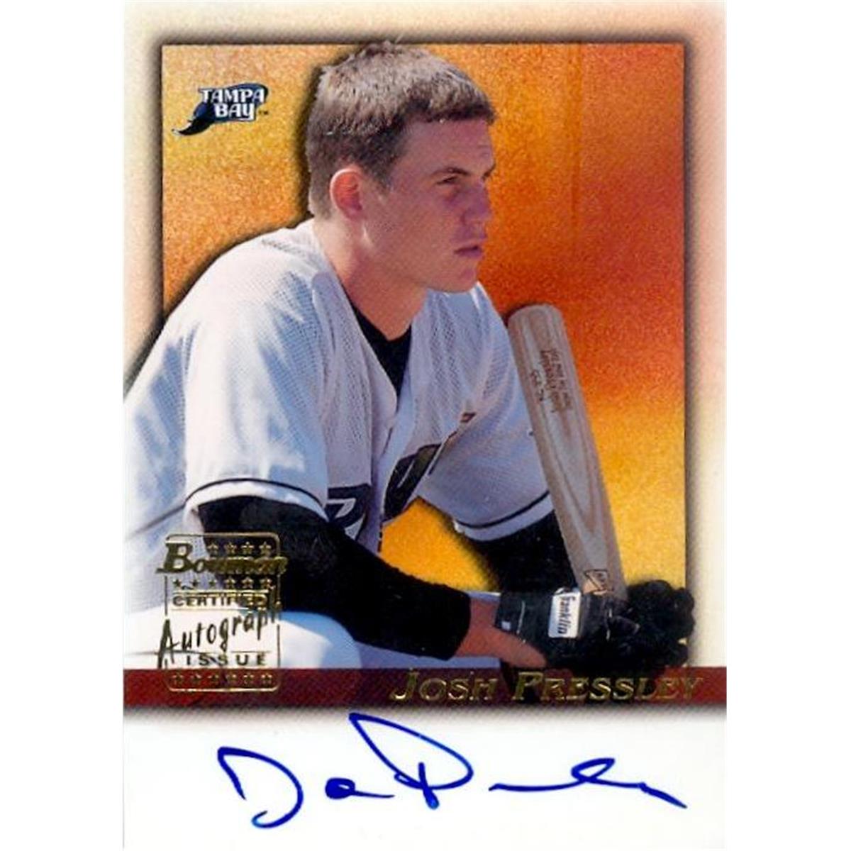 444440 Tampa Bay Rays 2001 Bowman Certified BAJP Rookie Josh Pressley Autographed Baseball Card