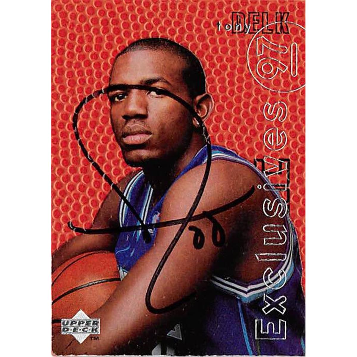 Picture of Autograph Warehouse 444466 Charlotte Hornets 1997 Upper Deck Exclusives R17 Tony Delk Autographed Basketball Card