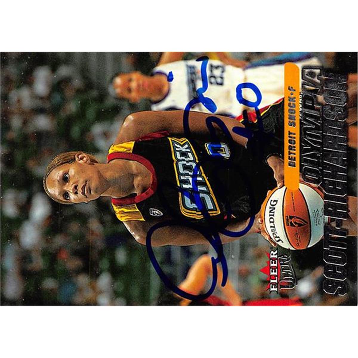 Picture of Autograph Warehouse 444573 Detroit Pistons 2001 Flee Ultra 109 Olympia Scott-richardson Autographed Basketball Card