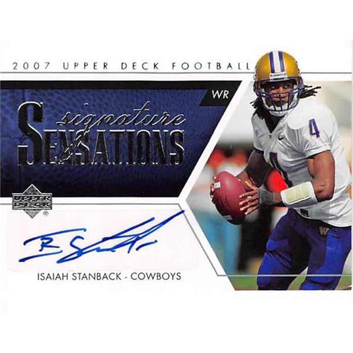 Picture of Autograph Warehouse 444616 Washington State University 2007 Upper Deck Sensations Rookie SSIS Isaiah Stanback Autographed Football Card