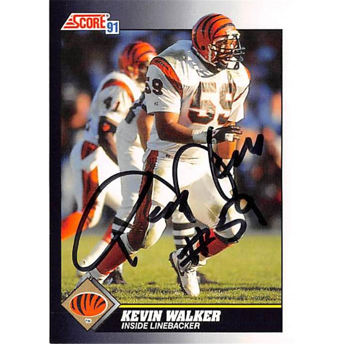 Picture of Autograph Warehouse 444695 Cincinnati Bengals 1991 Score 523 Kevin Walker Autographed Football Card