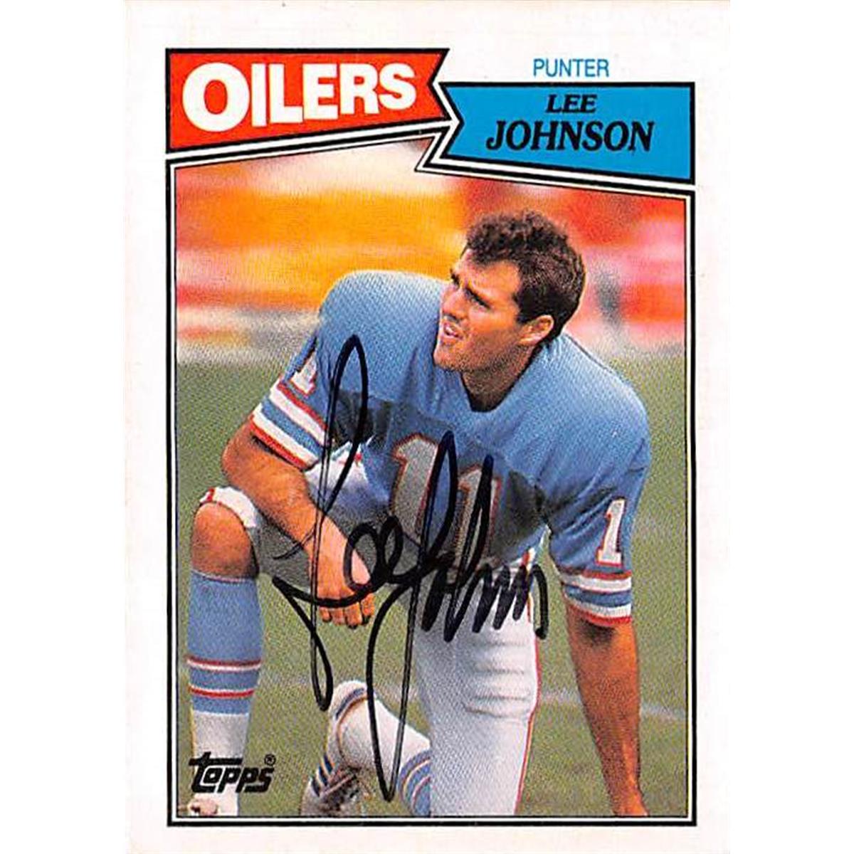 443971 Lee Johnson Autographed Football Card 1987 Topps No. 311 for Houston Oilers