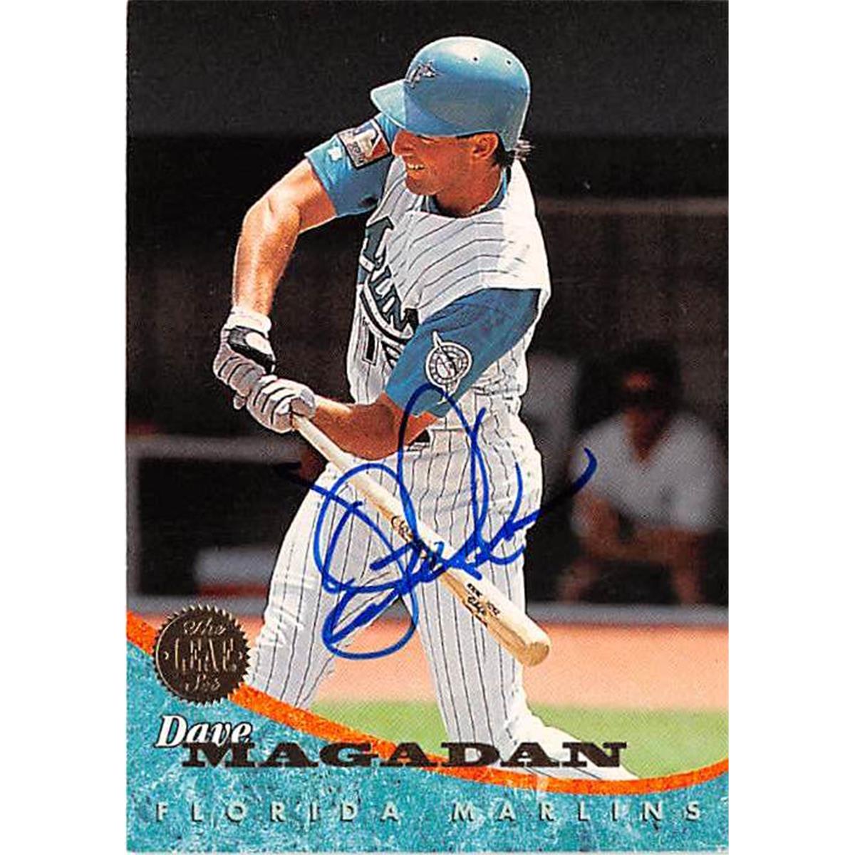 444045 Dave Magadan Autographed Baseball Card 1994 Leaf No. 386 for Florida Marlins
