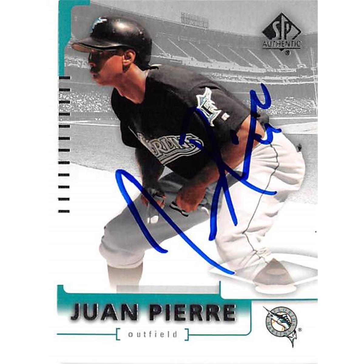 444187 Juan Pierre Autographed Baseball Card 2004 Upper Deck Sp Authentic No. 54 for Florida Marlins