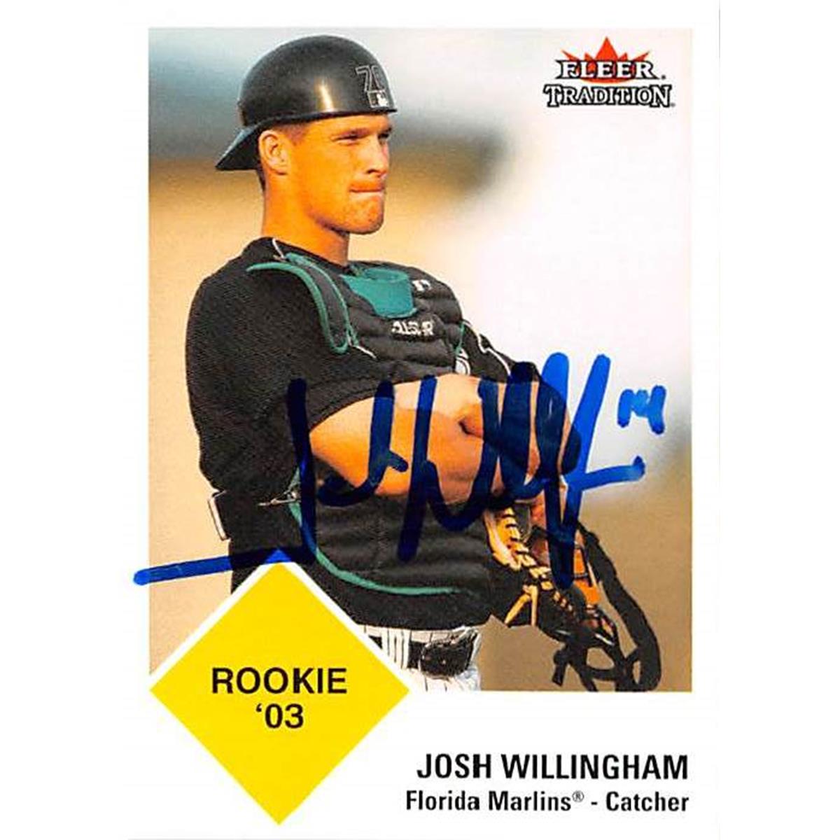 444207 Josh Willingham Autographed Baseball Card 2003 Fleer Tradition No. U290 Rookie for Florida Marlins