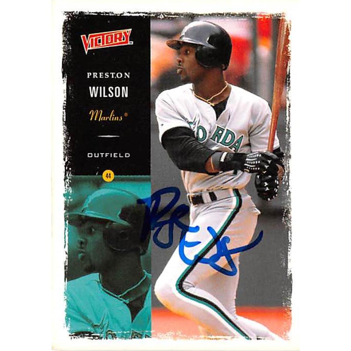 444250 Preston Wilson Autographed Baseball Card 2000 Upper Deck Victory No. 170 for Florida Marlins