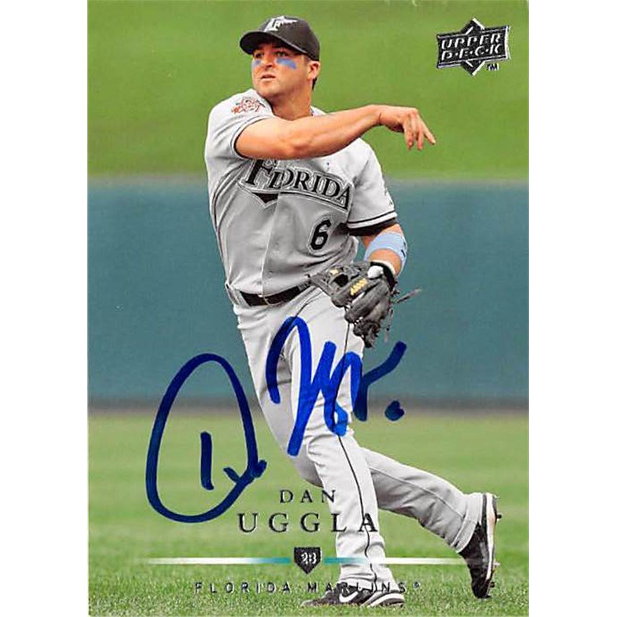 444297 Dan Uggla Autographed Baseball Card 2008 Upper Deck No. 504 for Florida Marlins