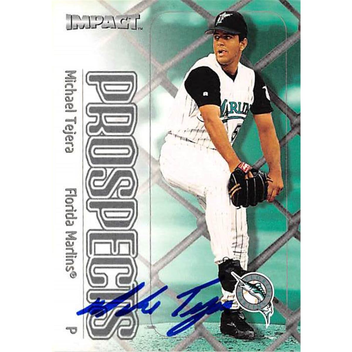 444334 Michael Tejera Autographed Baseball Card 2000 Skybox Impact No. 148 Prospects for Florida Marlins