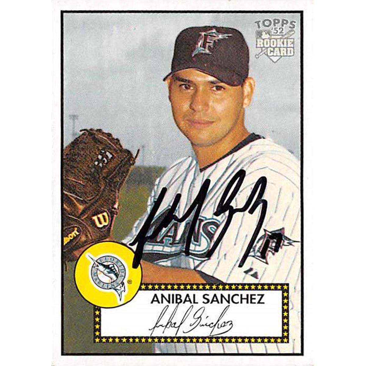 444342 Anibal Sanchez Autographed Baseball Card 2006 Topps 52 No. 265 for Florida Marlins