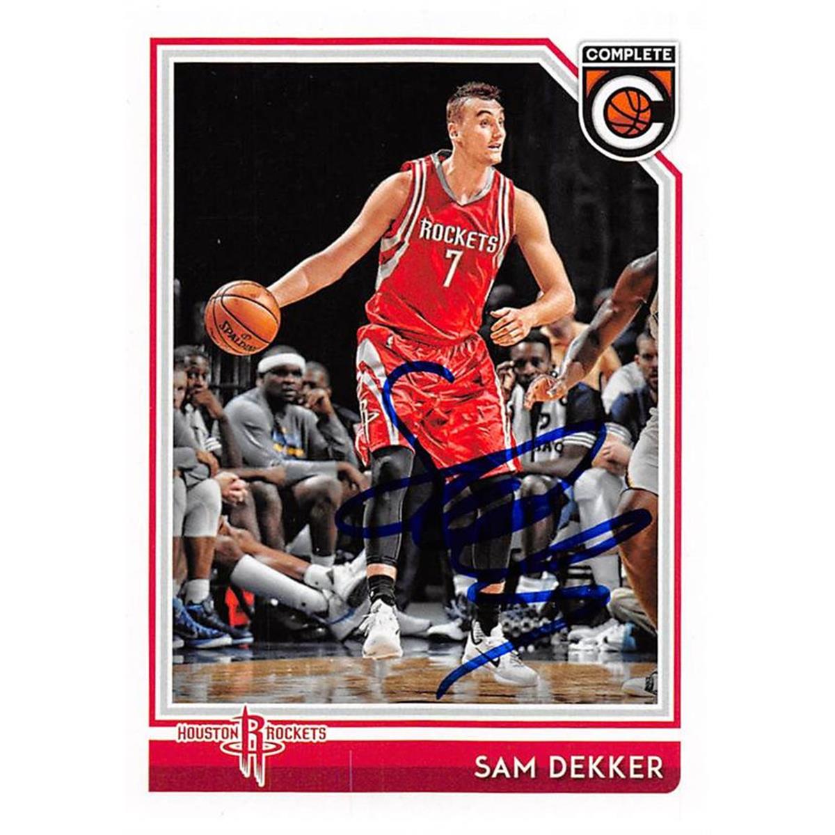 444489 Sam Dekker Autographed Basketball Card 2016 Panini Complete No. 296 for Houston Rockets