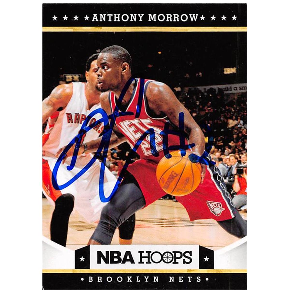 444520 Anthony Morrow Autographed Basketball Card 2012 Panini Hoops No. 11 for Brooklyn Nets
