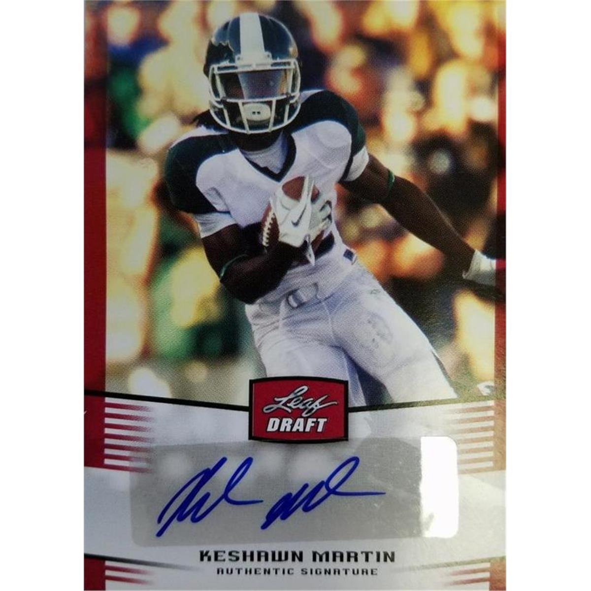 Picture of Autograph Warehouse 444600 Keshawn Martin Autographed Football Card 2012 Leaf Draft Rookie No. KM2 for Michigan State Spartans