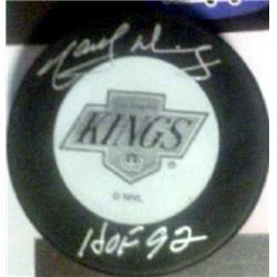 Picture of Autograph Warehouse 465362 Marcel Dionne Autographed Hockey Puck Inscribed Hof 92 Style No. 1 for Los Angeles Kings Hall of Famer