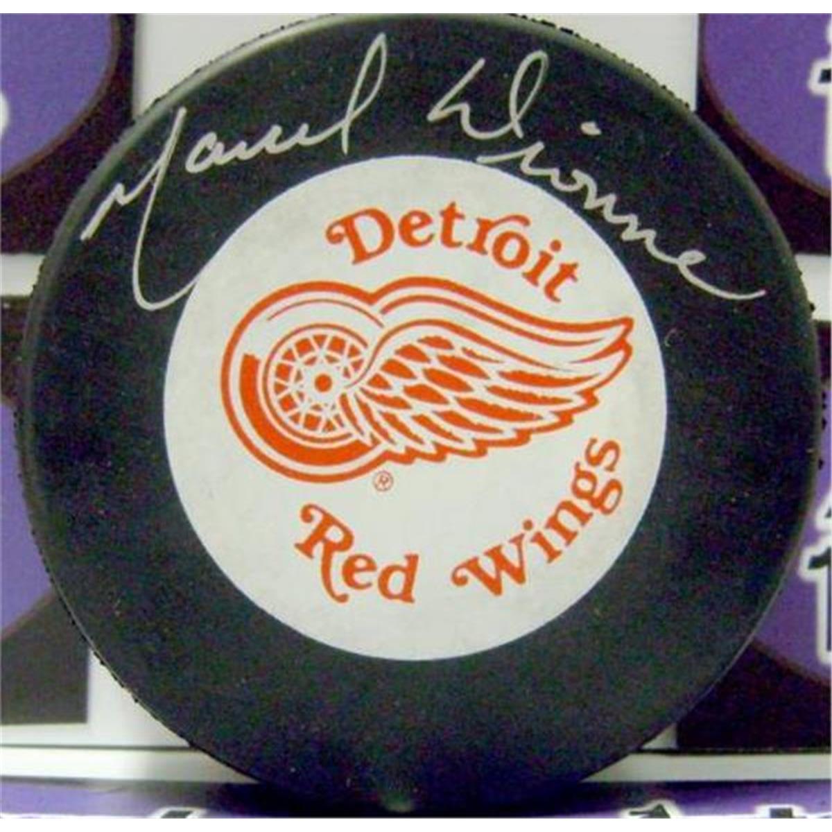 Picture of Autograph Warehouse 465365 Marcel Dionne Autographed Hockey Puck for Detroit Red Wings Hall of Famer