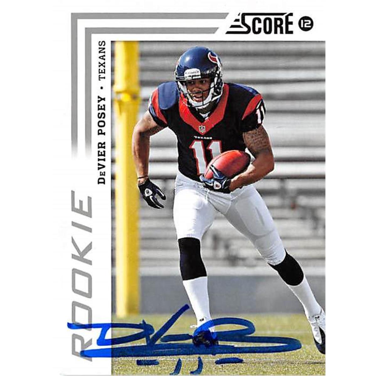 432575 Devier Posey Autographed Football Card 2012 Score No. 323 Rookie for Houston Texans -  Autograph Warehouse
