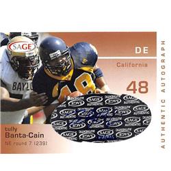 Picture of Autograph Warehouse 432302 Tully Banta Cain Autographed Football Card 2003 Sage College No. A4 Pre Rookie for University of California Golden Bears Djsc