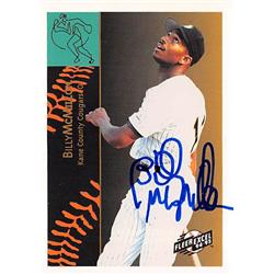 444020 Billy Mcmillon Autographed Baseball Card 1994 Fleer Excel No. 196 for Florida Marlins Kane County Cougars