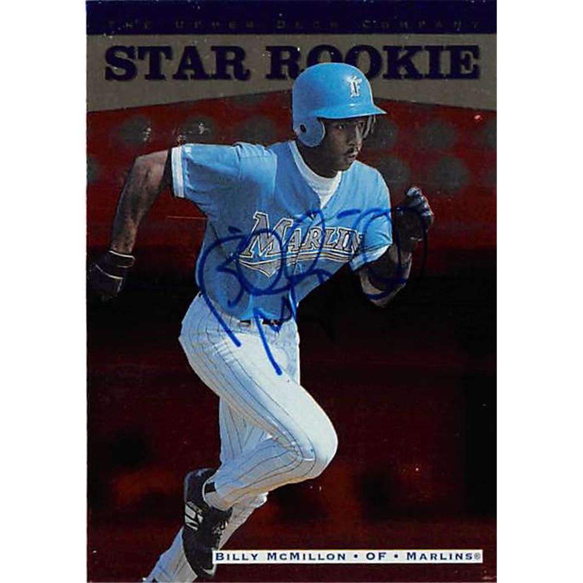 444023 Billy Mcmillon Autographed Baseball Card 1996 Upper Deck No. 236 Star Rookie for Florida Marlins