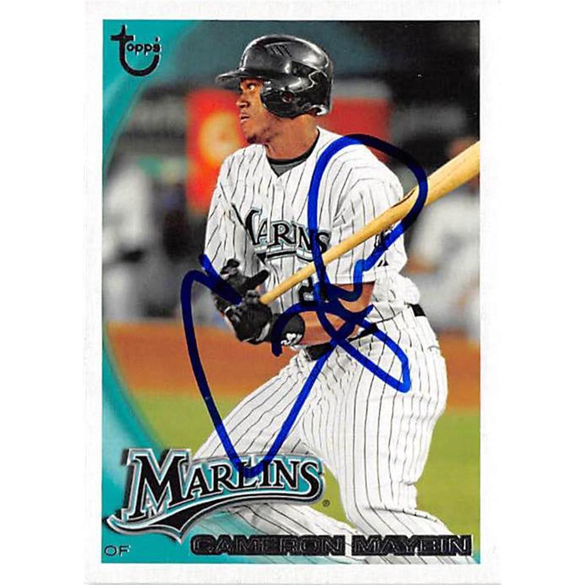 444065 Cameron Maybin Autographed Baseball Card 2010 Topps No. 352 for Florida Marlins