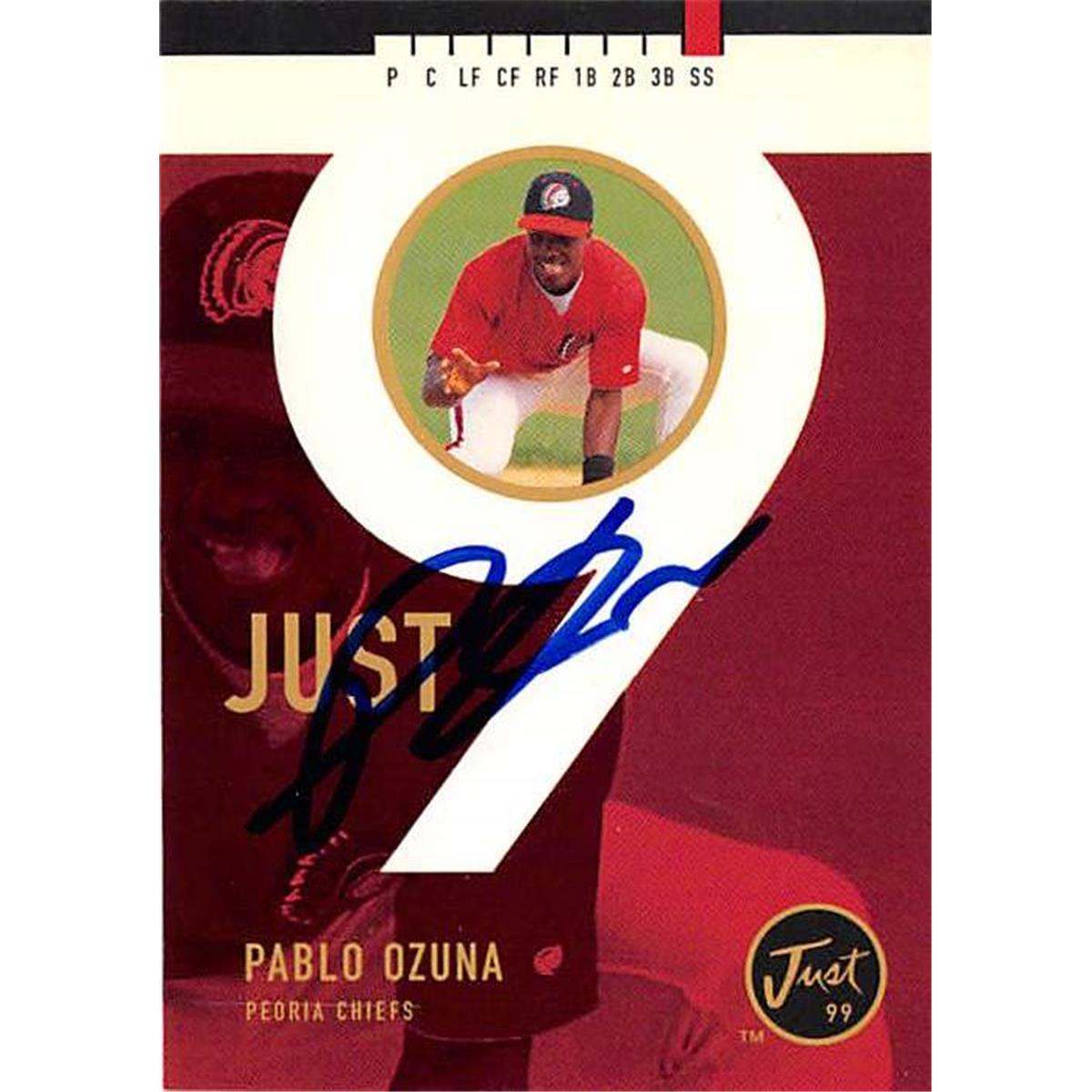 444144 Pablo Ozuna Autographed Baseball Card 1999 Just Minors No. J908 for Peoria Chiefs Florida Marlins -  Autograph Warehouse