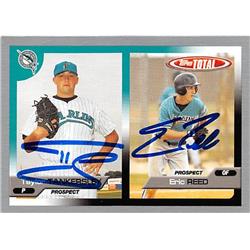 444190 Taylor Tankersley & Eric Reed Autographed Baseball Card 2005 Topps Total No. 711 Silver for Florida Marlins -  Autograph Warehouse